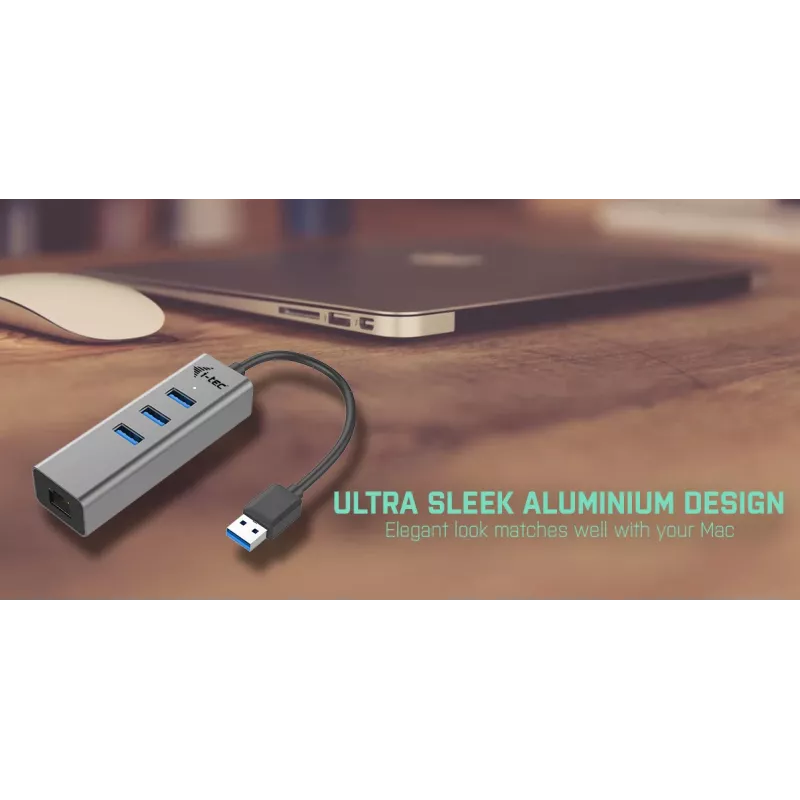 i-tec Metal USB 3.0 HUB 3 θυρών + προσαρμογέας Gigabit Ethernet