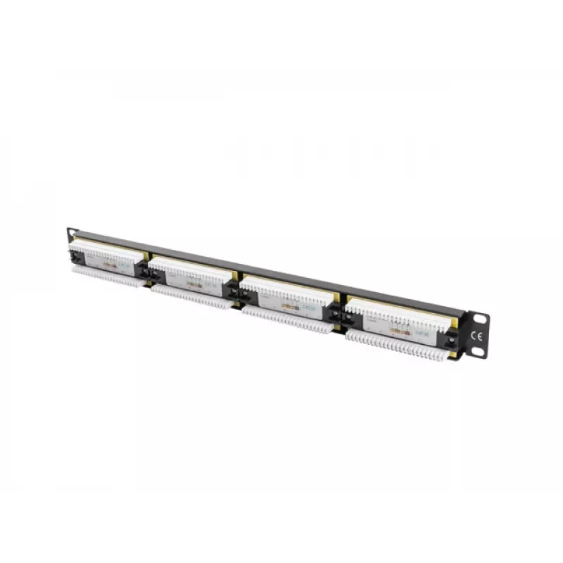 Lanberg PPU5-1024-B patch panel, 24 θυρών, 1U, 19 ιντσών, Cat5e UTP, μεταλλικό, μαύρο