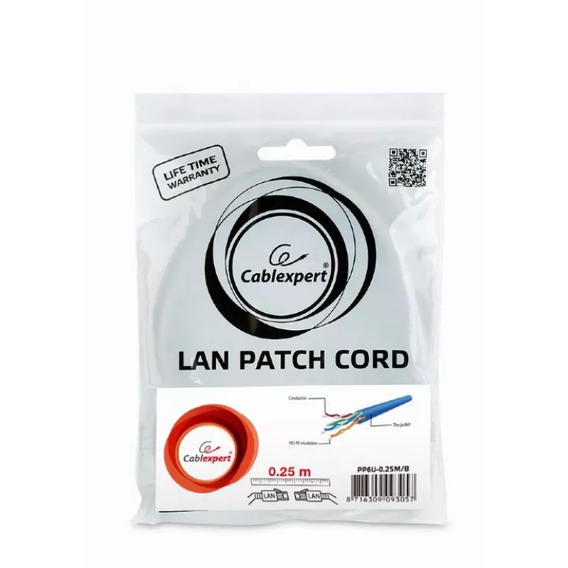 Καλώδιο δικτύου Gembird PP6U-0.25M/B RJ-45 Cat6 0,25 m μπλε