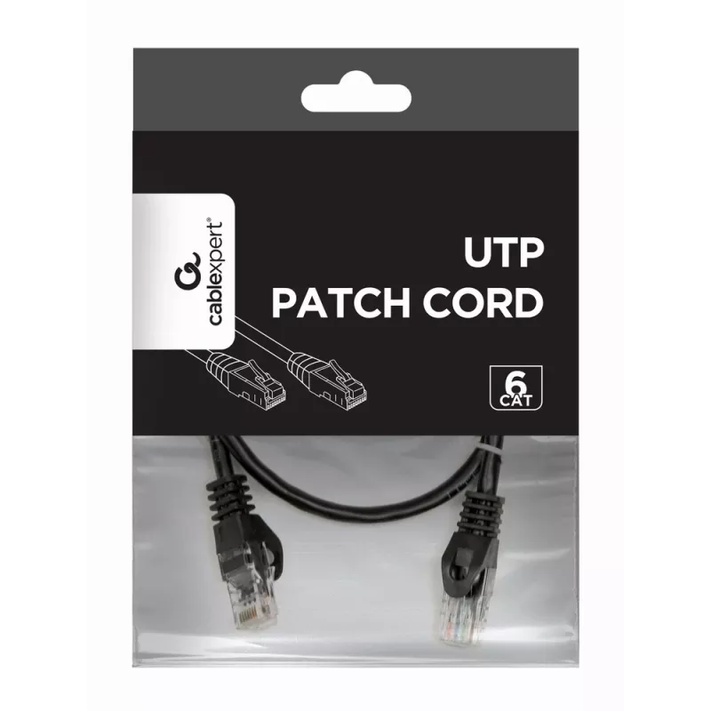 Καλώδιο δικτύου Gembird PP6U-0.5M μαύρο Cat6 U/UTP