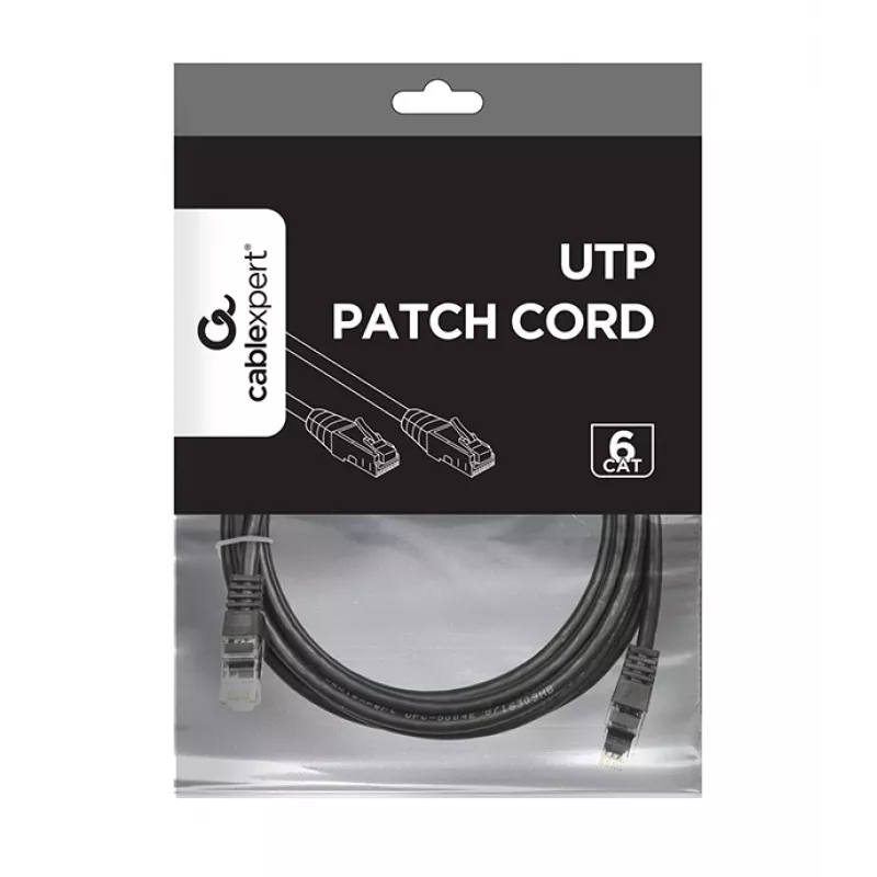 Καλώδιο δικτύου Gembird PP6U-3M/BK RJ-45 Cat6 3m μαύρο