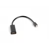LANBERG Προσαρμογέας καλωδίου βίντεο Mini DisplayPort (βύσμα αρσενικό) σε HDMI Type A (υποδοχή θηλυκή), 0,2 m, 1920x1200 @60Hz, DisplayPort 1.2, μαύρο