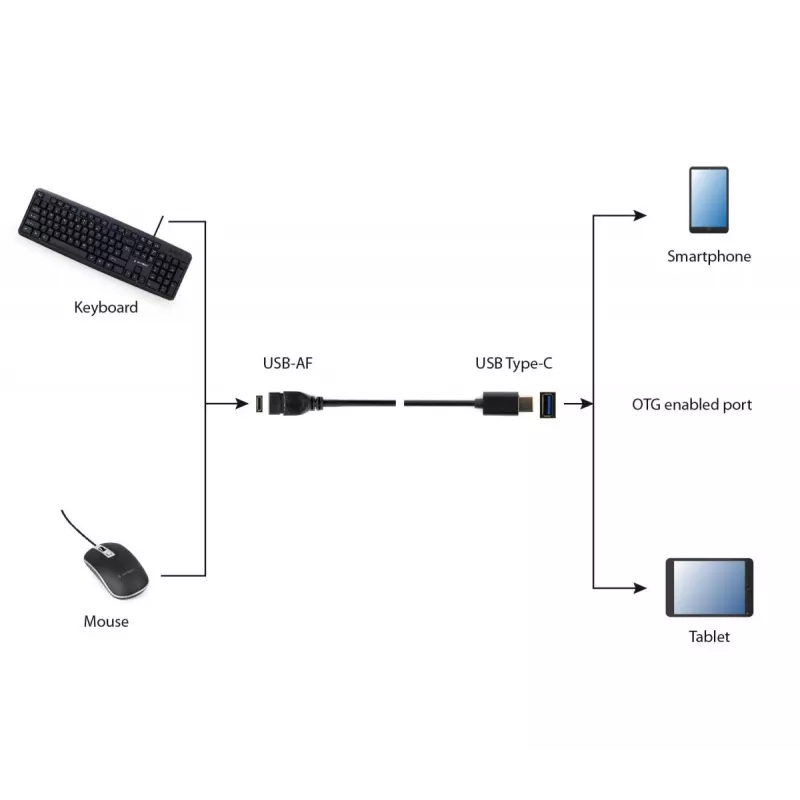 Gembird A-OTG-CMAF3-01 Καλώδιο USB, USB‑C σε USB‑A, 0,2 m, μαύρο