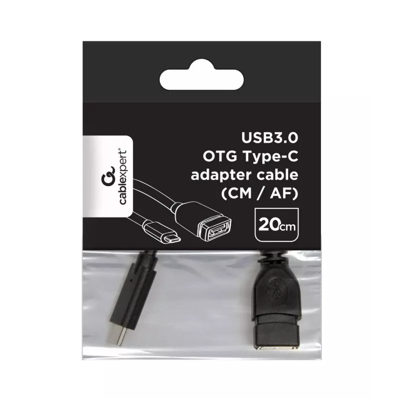 Gembird A-OTG-CMAF3-01 Καλώδιο USB, USB‑C σε USB‑A, 0,2 m, μαύρο