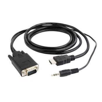 GEMBIRD Καλώδιο προσαρμογέα HDMI σε VGA και ήχου, μονή θύρα, 3 m, μαύρο