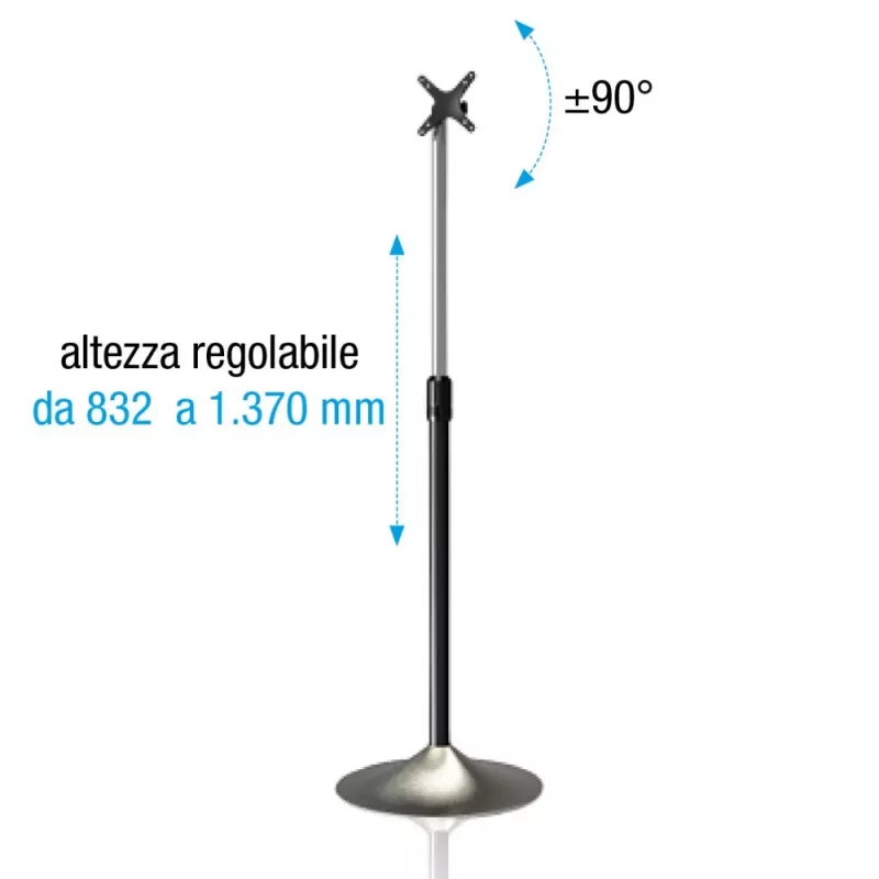 Techly ICA-TR10 Βάση οθόνης προβολής 68,6 cm (27 ίντσες) Ασημί