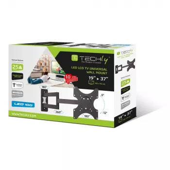 Techly 19-37 ίντσες Επιτοίχια βάση για LED LCD TV με κλίση 3 αρθρώσεις Μαύρο ICA-LCD 2903