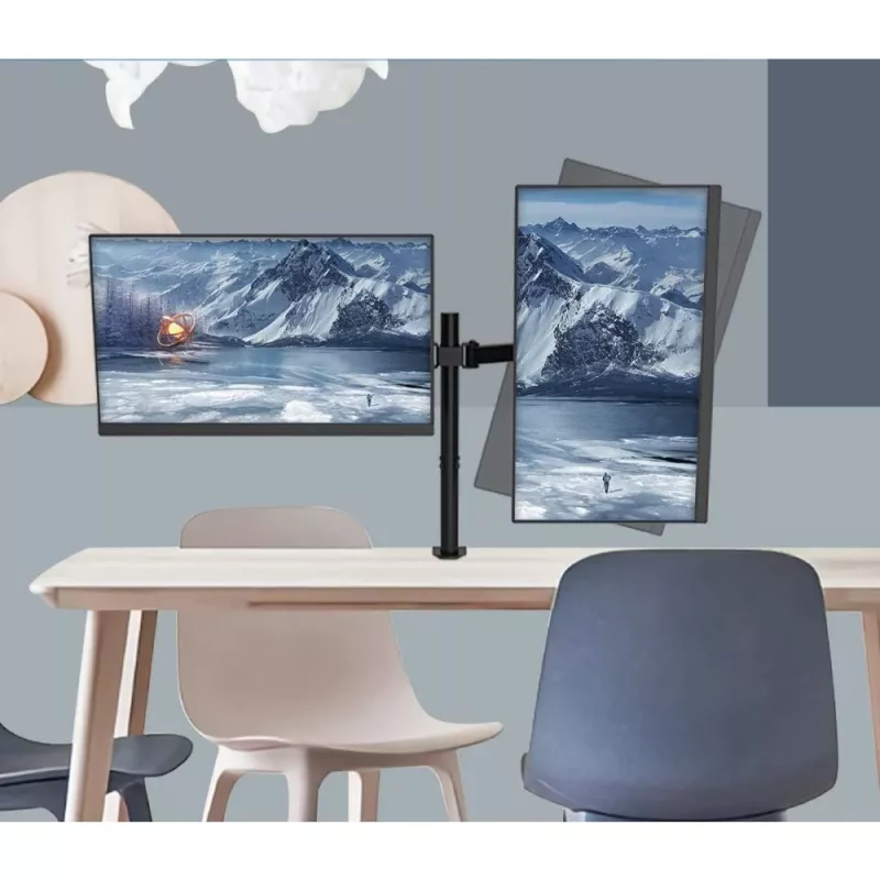 Techly 13-27 ίντσες Βάση γραφείου για 2 οθόνες με σφιγκτήρα ICA-LCD 482-D