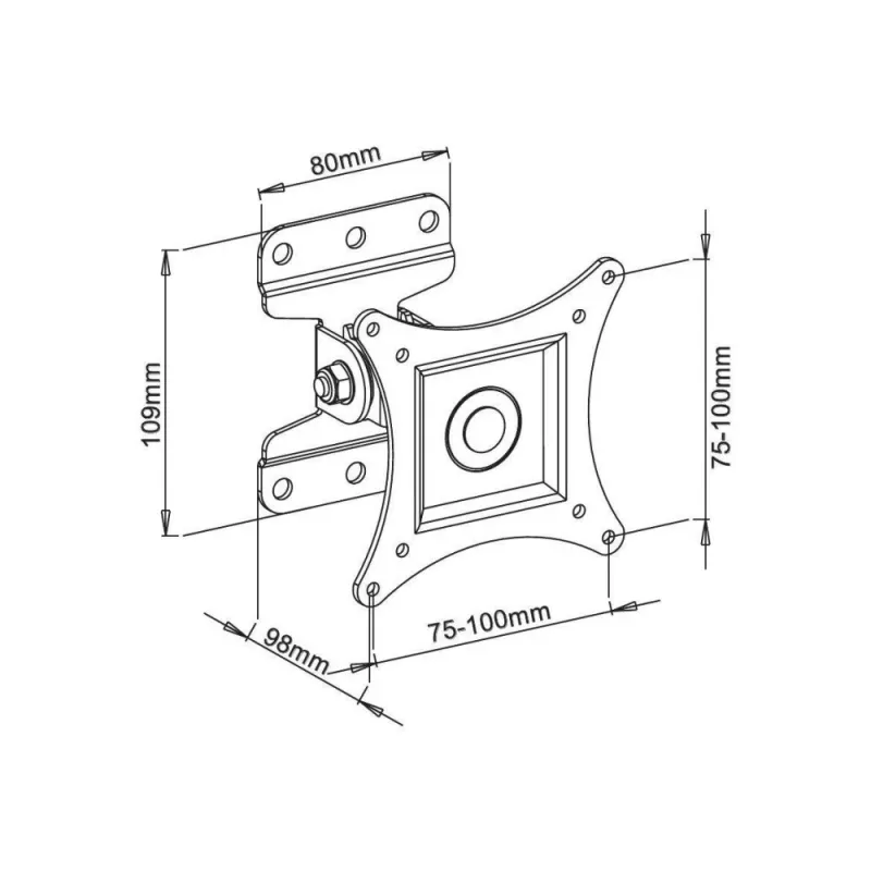 Techly 13-30 ίντσες Επιτοίχια βάση για LED LCD TV πλήρως κινητή ICA-LCD 201BK