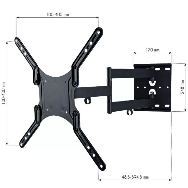 Techly 23-55 Universal Επιτοίχια βάση LCD TV Μαύρο ICA-PLB 136M