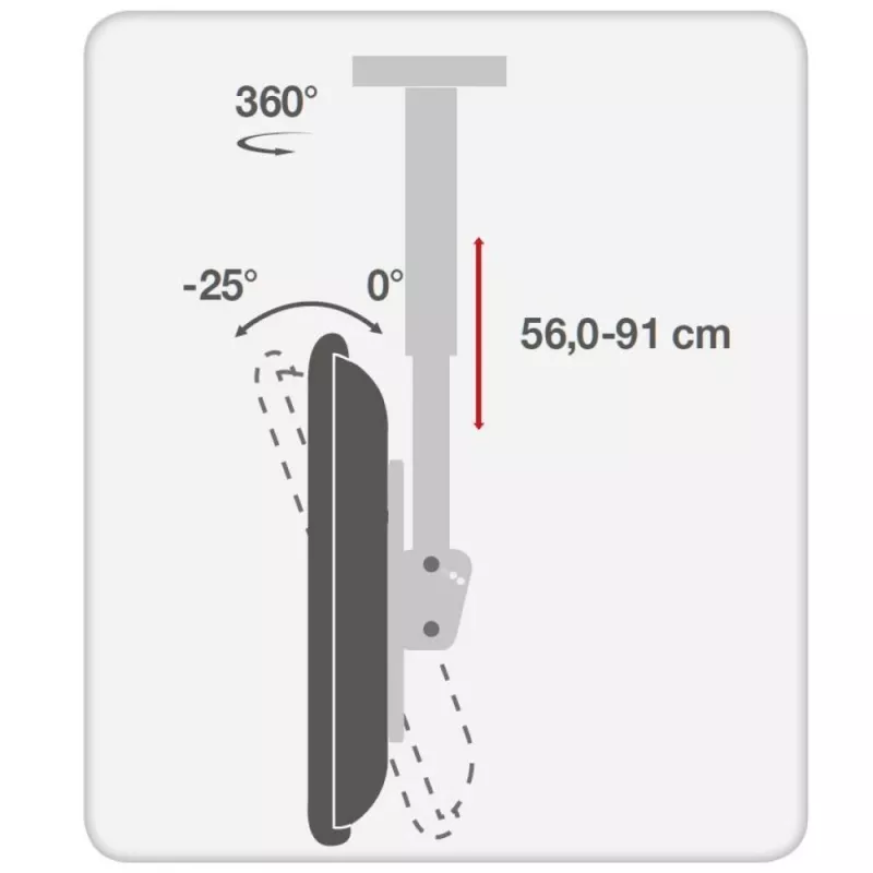 Techly 32-55 Τηλεσκοπική οροφής Universal βάση LED TV LCD ICA-CPLB 944S