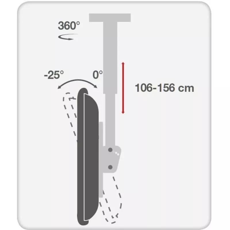 Techly 37-70 Τηλεσκοπική οροφής μακριά βάση LED TV LCD ICA-CPLB 946L
