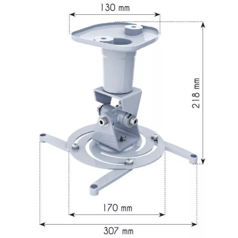 Techly Universal βάση οροφής για προβολέα, Λευκό ICA-PM 100WH