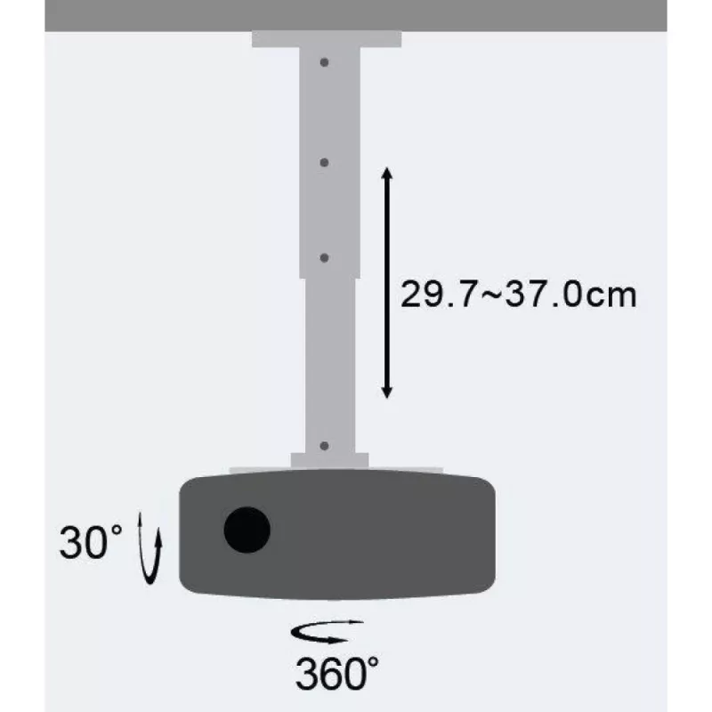 Techly Βάση οροφής προβολέα επέκταση 30-37 cm Ασημί ICA-PM 102S