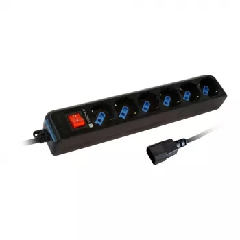 Techly Πολύπριζο 6 πρίζες Μαύρο με βύσμα VDE IUPS-PCP-6V
