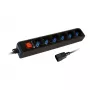 Techly Πολύπριζο 6 πρίζες Μαύρο με βύσμα VDE IUPS-PCP-6V