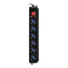 Techly Πολύπριζο 6 πρίζες Μαύρο με βύσμα VDE IUPS-PCP-6V