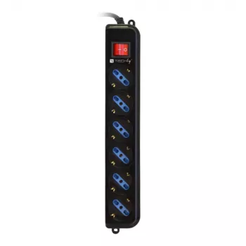 Techly Πολύπριζο 6 πρίζες Μαύρο με βύσμα VDE IUPS-PCP-6V
