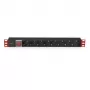 Techly I-CASE STRIP-81UD μονάδα διανομής ισχύος (PDU) 8 υποδοχές AC 1U Μαύρο, Κόκκινο