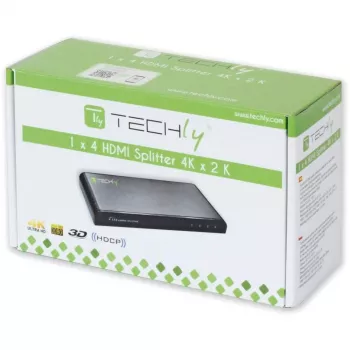 Techly IDATA HDMI-4K4 διαχωριστής HDMI 1x4, 4K x 2K (3840 x 2160), 3D, 36 bit, μαύρος