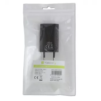 Techly Compact Φορτιστής USB 1A Ευρωπαϊκό βύσμα Μαύρο