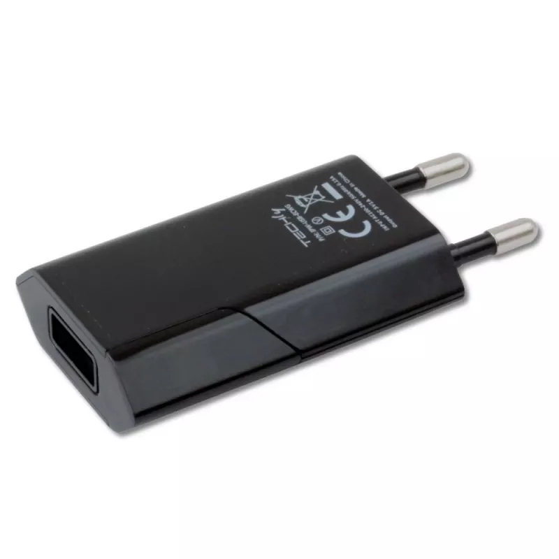 Techly Compact Φορτιστής USB 1A Ευρωπαϊκό βύσμα Μαύρο