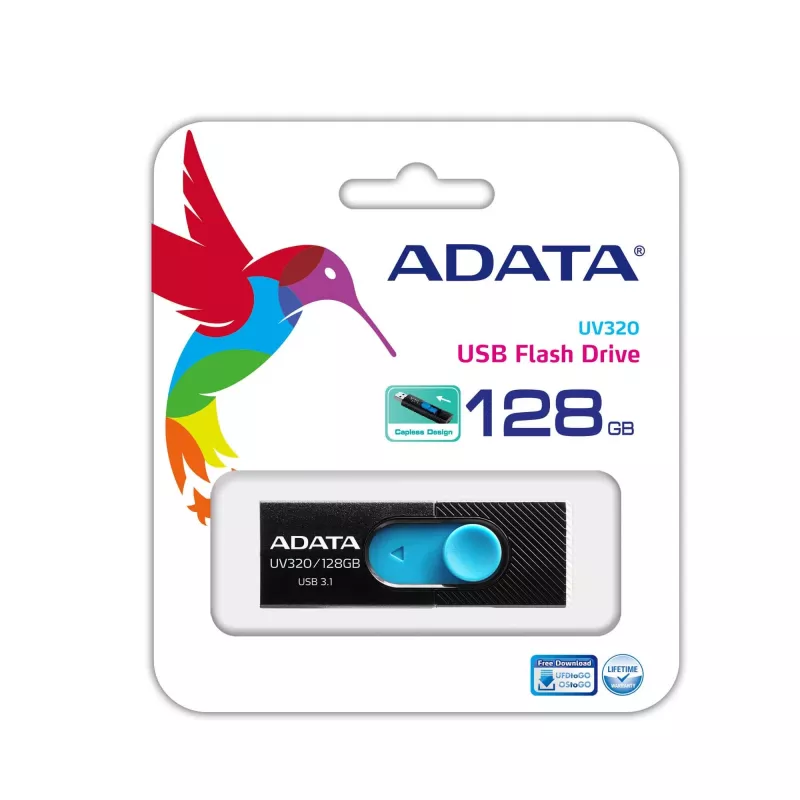 ADATA UV320 USB flash drive 128 GB USB Type-A 3.2 Gen 1 (3.1 Gen 1) Μαύρο, Μπλε
