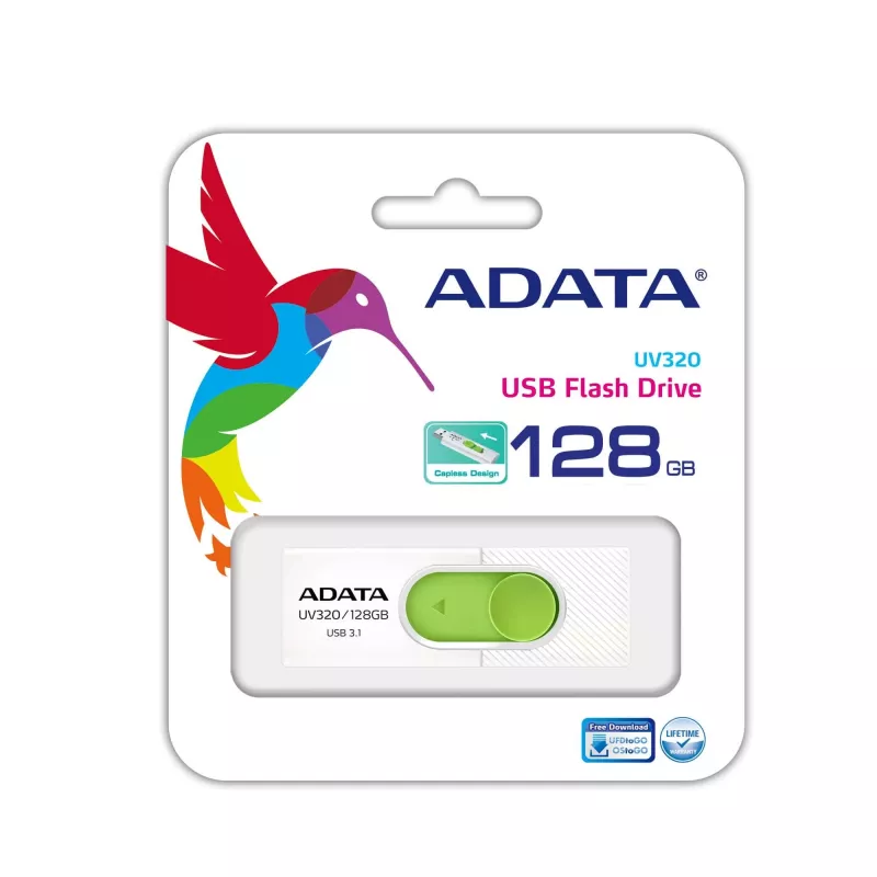 ADATA UV320 USB stick 128 GB USB Type-A 3.2 Gen 1 (3.1 Gen 1) Πράσινο, Λευκό