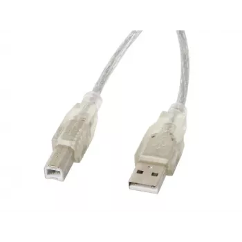 LANBERG Καλώδιο USB USB 2.0 USB B – 3 m Διαφανές