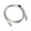 LANBERG Καλώδιο USB USB 2.0 USB B – 3 m Διαφανές