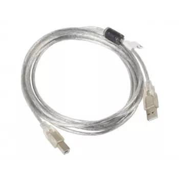 LANBERG Καλώδιο USB USB 2.0 USB B – 3 m Διαφανές