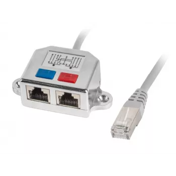 LANBERG Προσαρμογέας LAN RJ45/2x RJ45 Ftp Splitter AD-0026-S