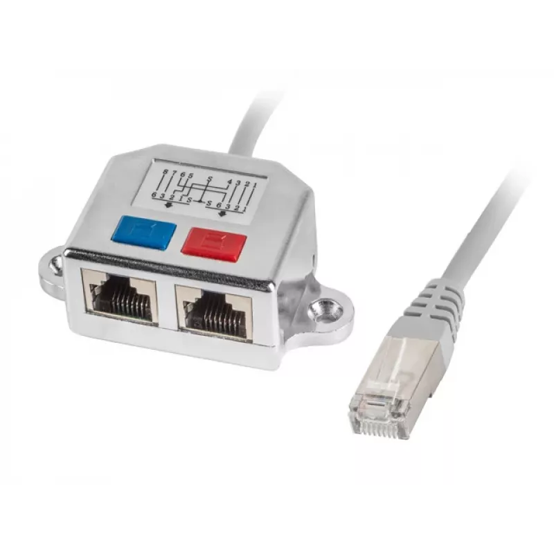 LANBERG Προσαρμογέας LAN RJ45/2x RJ45 Ftp Splitter AD-0026-S