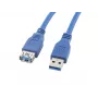 Καλώδιο USB-A σε USB-A LANBERG CA-US3E-10CC-0018-B 1,8 m, USB 3.0, μπλε, 4800 Mbit/s
