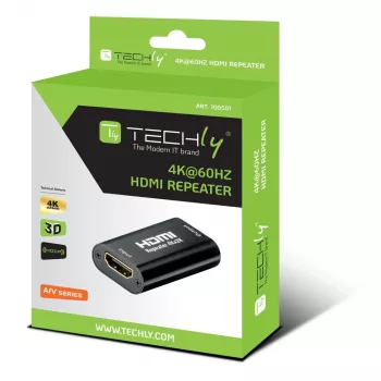 AV-Repeater TECHLY IDATA-HDMI2-RIP4KT — HDMI 2.0, HDCP 2.2, 4096×2160, μέγιστη απόσταση 40 m, μαύρο