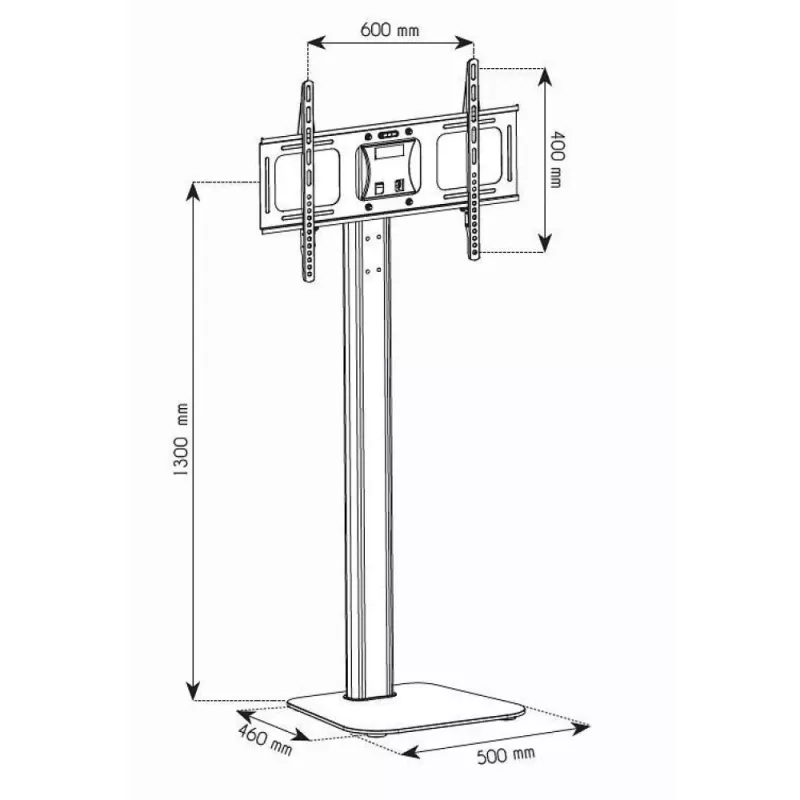 Βάση/Στήριξη TV Techly ICA-TR11 177,8 cm (70 ίντσες) Μαύρο, Ασημί