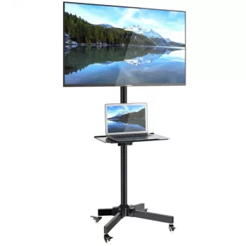 Techly Βάση δαπέδου με τροχούς LCD/LED/Plasma 23 inch-55 inch, 58.4 cm (23 inch), 139.7 cm (55 inch), 50 x 50 mm, 400 x 400 mm, -15 - 15°, μαύρο