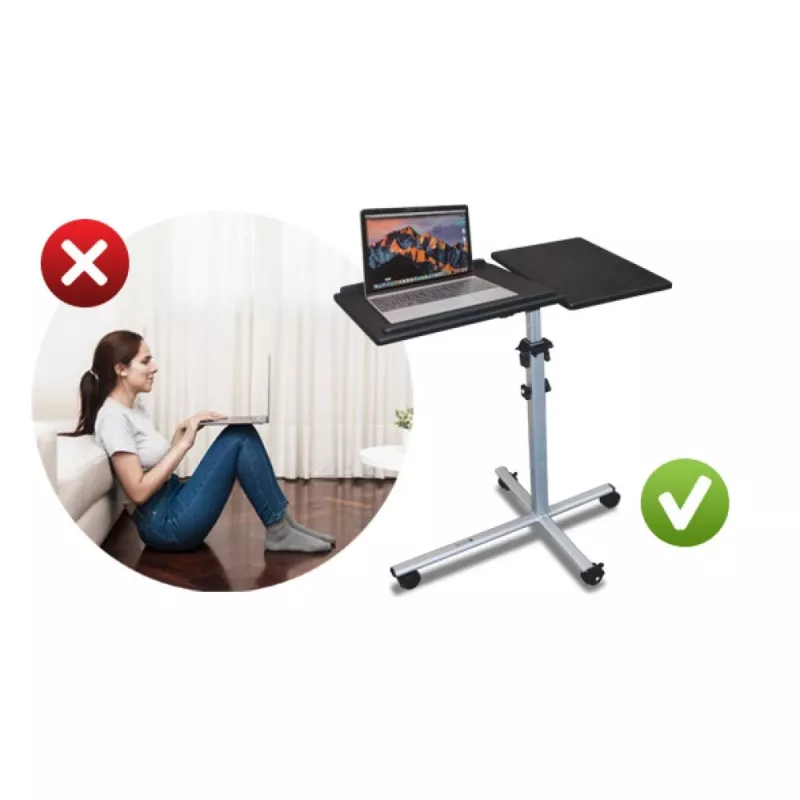 Βάση laptop Techly Universal ρυθμιζόμενη με τροχούς για notebook προβολέα Μαύρο