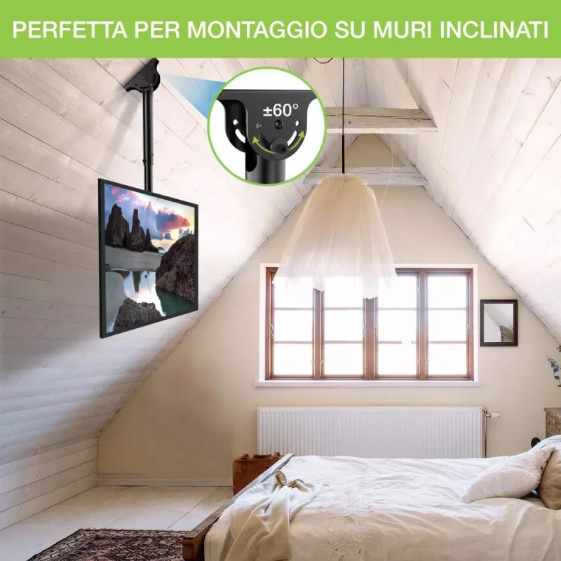 Τηλεσκοπική βάση οροφής Techly έως 1,6 m LED TV LCD 23-42 ίντσες ICA-CPLB 922L