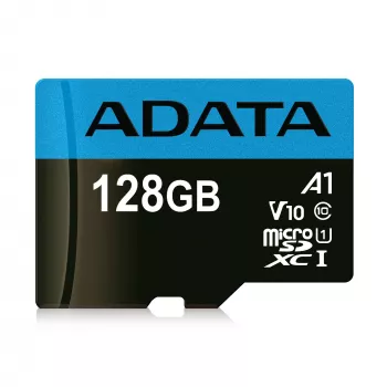 Μνήμη Flash MicroSDXC ADATA 128 GB UHS‑I Class 10 — 85 MB/s ανάγνωση, 25 MB/s εγγραφή, αδιάβροχη, με προσαρμογέα SD
