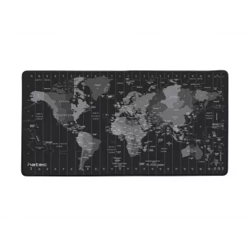 Mousepad NATEC Time Zone Map Maxi — ύφασμα 400×800 mm, 2,5 mm, αδιάβροχο, αντιολισθητικό