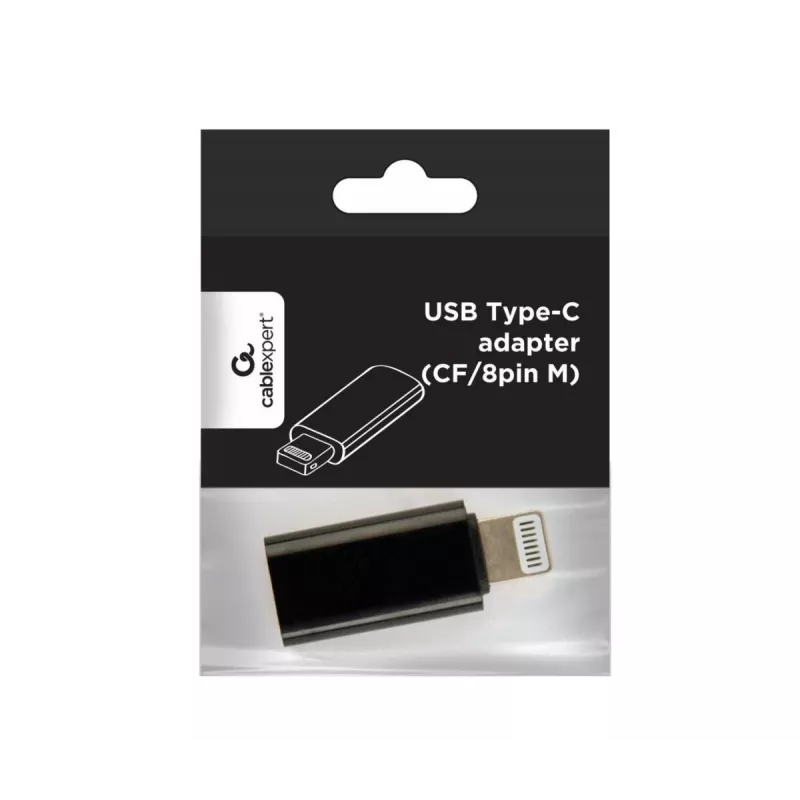 Gembird A-USB-CF8PM-01 προσαρμογέας καλωδίου USB Type-C 8-Pin σε..., μαύρο