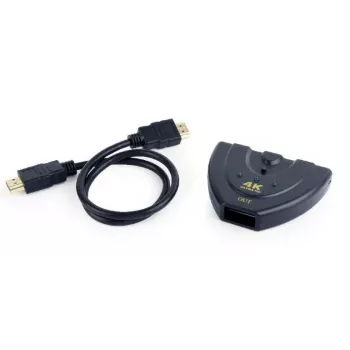 Hub διασύνδεσης HDMI Gembird DSW-HDMI-35 — 3 θύρες, HDMI, καλώδιο 0,5 m, μαύρο