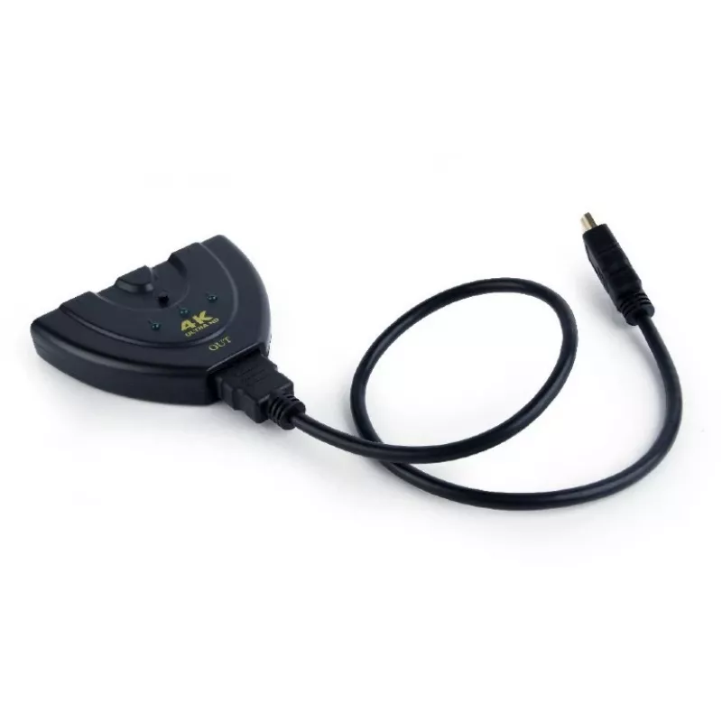 Hub διασύνδεσης HDMI Gembird DSW-HDMI-35 — 3 θύρες, HDMI, καλώδιο 0,5 m, μαύρο