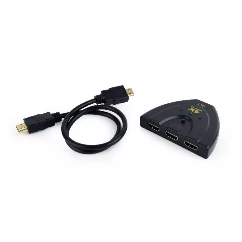 Hub διασύνδεσης HDMI Gembird DSW-HDMI-35 — 3 θύρες, HDMI, καλώδιο 0,5 m, μαύρο