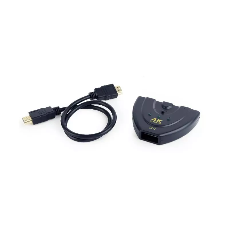 Hub διασύνδεσης HDMI Gembird DSW-HDMI-35 — 3 θύρες, HDMI, καλώδιο 0,5 m, μαύρο