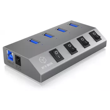 ICY BOX IB-HUB1405 USB 3.2 Gen 1 (3.1 Gen 1) Type-B 5000 Mbit/s ανθρακί