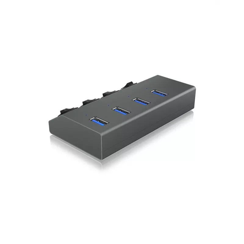 ICY BOX IB-HUB1405 USB 3.2 Gen 1 (3.1 Gen 1) Type-B 5000 Mbit/s ανθρακί