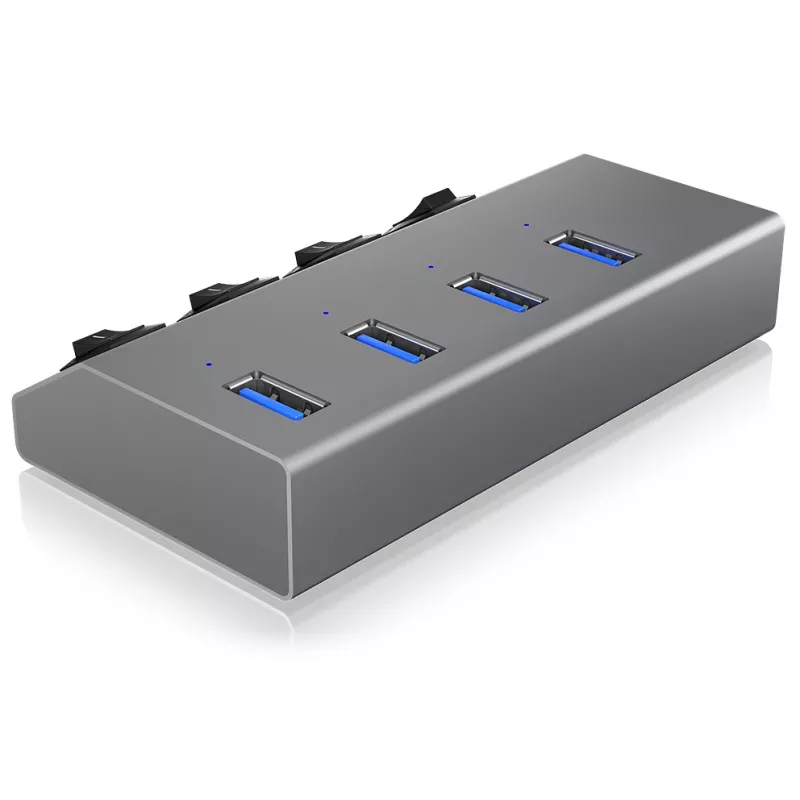 ICY BOX IB-HUB1405 USB 3.2 Gen 1 (3.1 Gen 1) Type-B 5000 Mbit/s ανθρακί