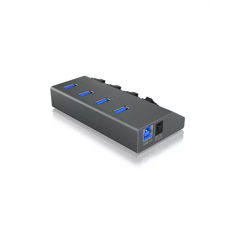 ICY BOX IB-HUB1405 USB 3.2 Gen 1 (3.1 Gen 1) Type-B 5000 Mbit/s ανθρακί